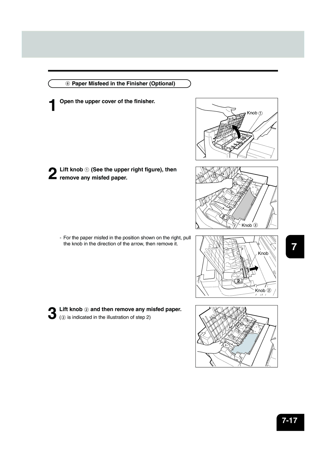 Panasonic DP-6530 manual Knob 