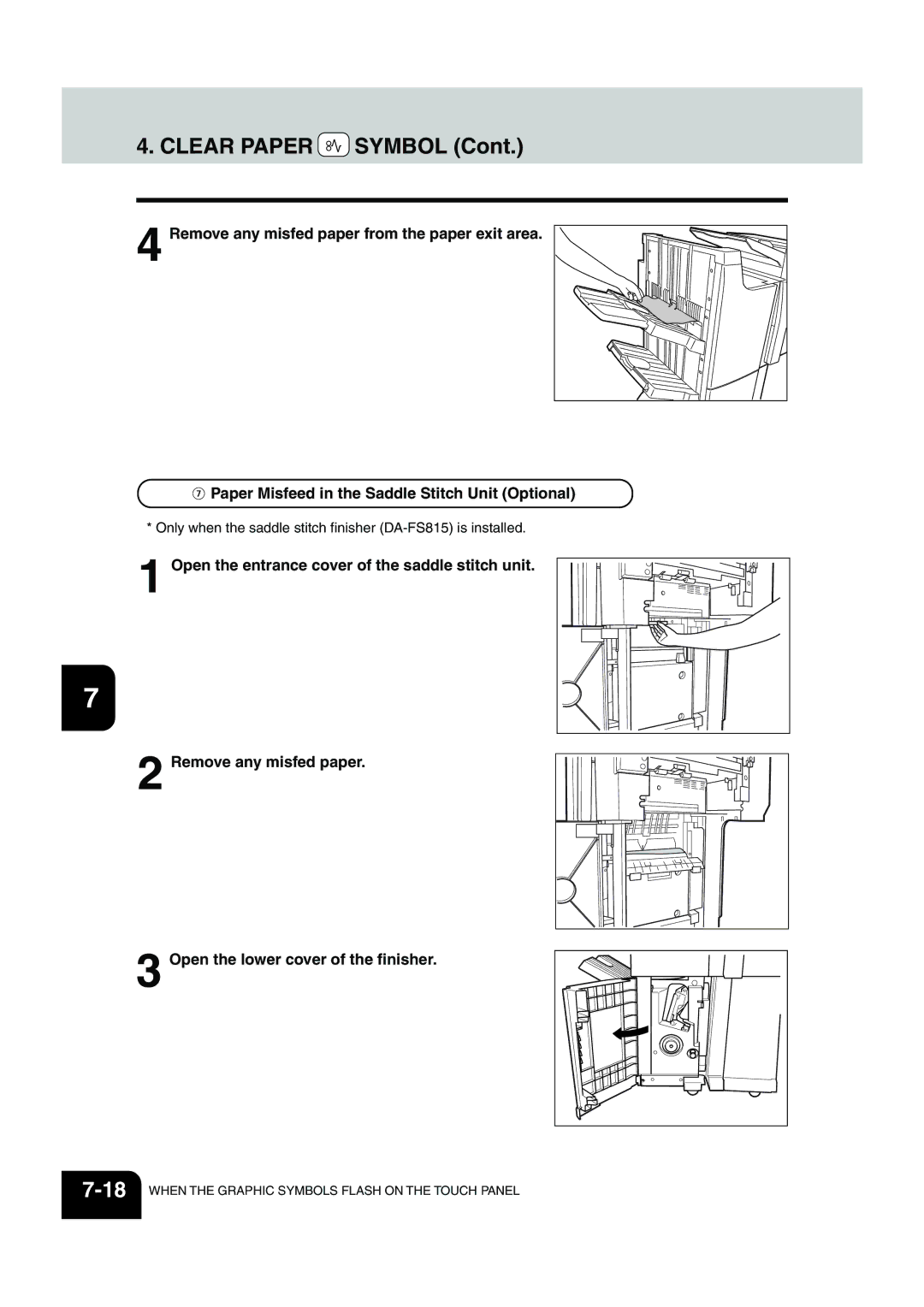 Panasonic DP-6530 manual 18WHEN the Graphic Symbols Flash on the Touch Panel 