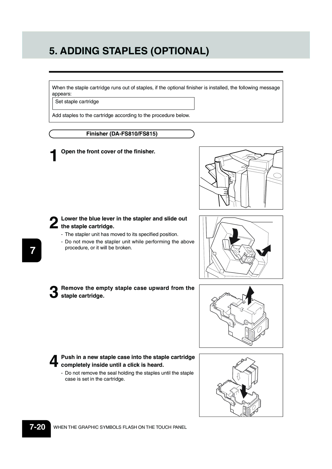 Panasonic DP-6530 manual Adding Staples Optional 