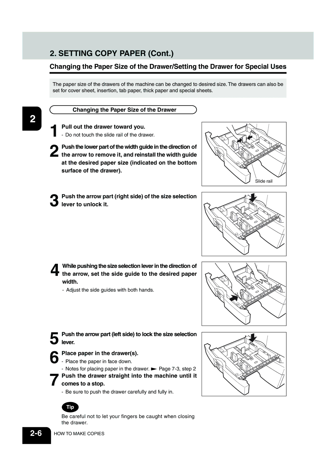 Panasonic DP-6530 manual Setting Copy Paper 