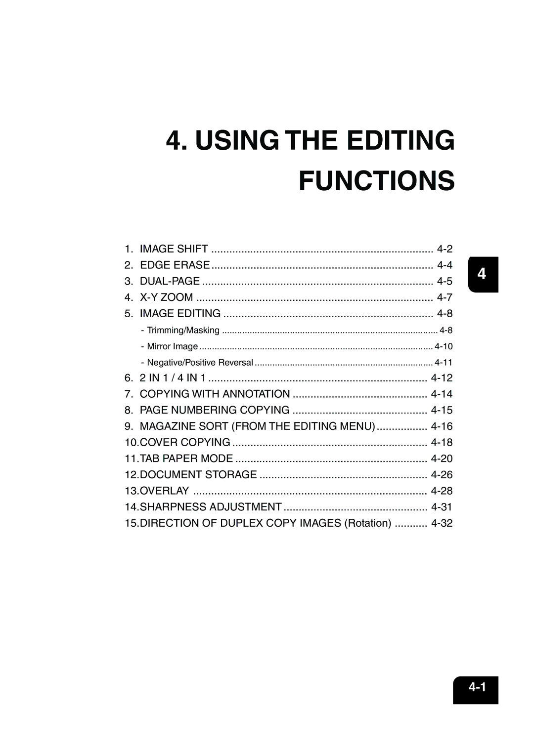 Panasonic DP-6530 manual Using the Editing Functions 