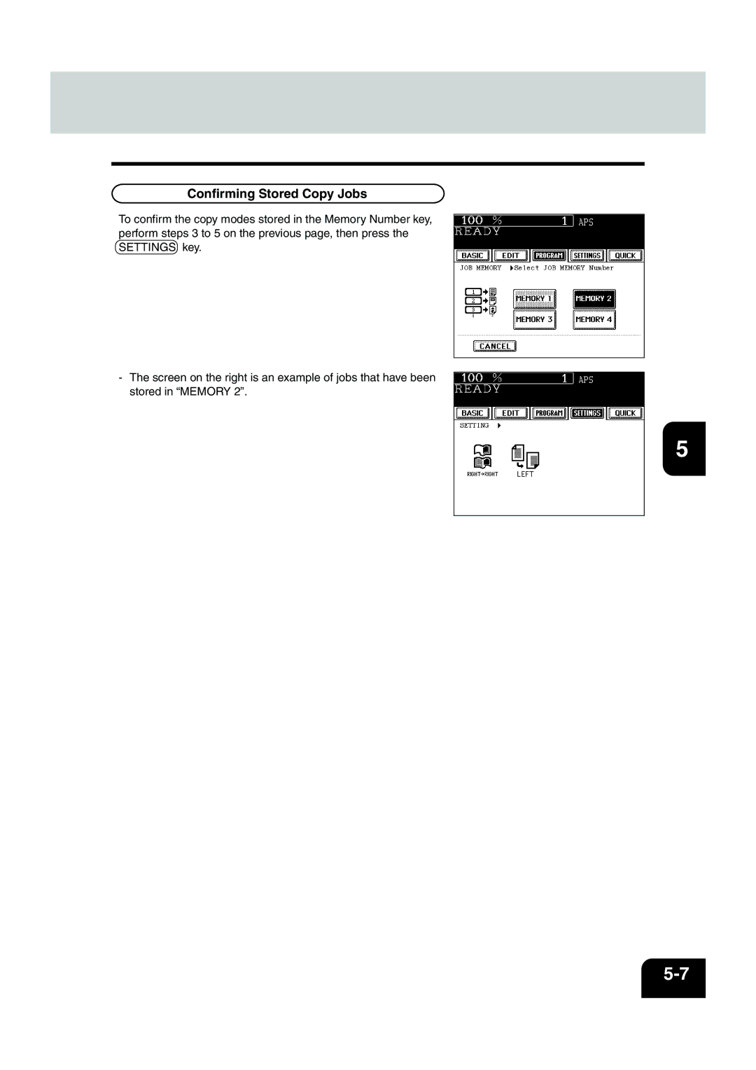 Panasonic DP-6530 manual Confirming Stored Copy Jobs 