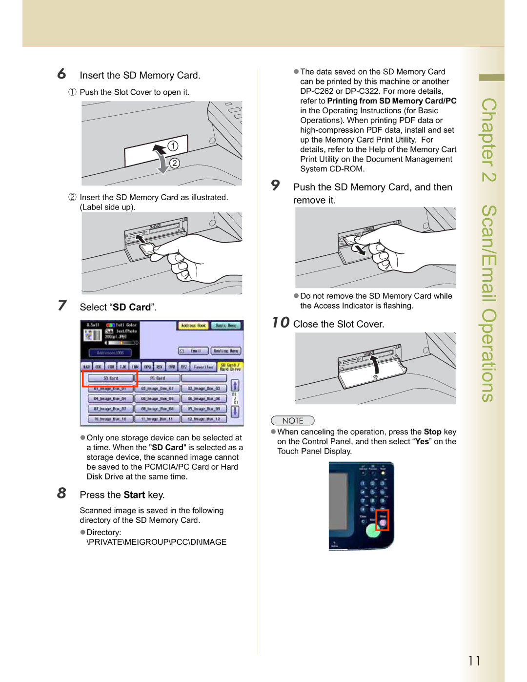 Panasonic DP-C262, DP-C322 operating instructions Scan/Email 