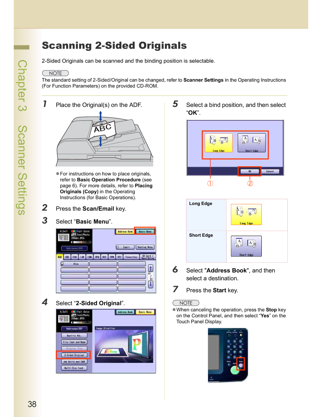 Panasonic DP-C322, DP-C262 operating instructions Scanning 2-Sided Originals, Select 2-Sided Original 