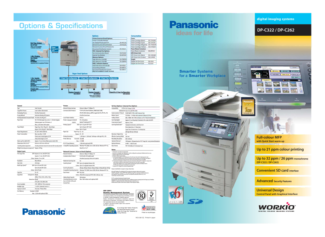 Panasonic DP-C262, DP-C322 operating instructions Operating Instructions 