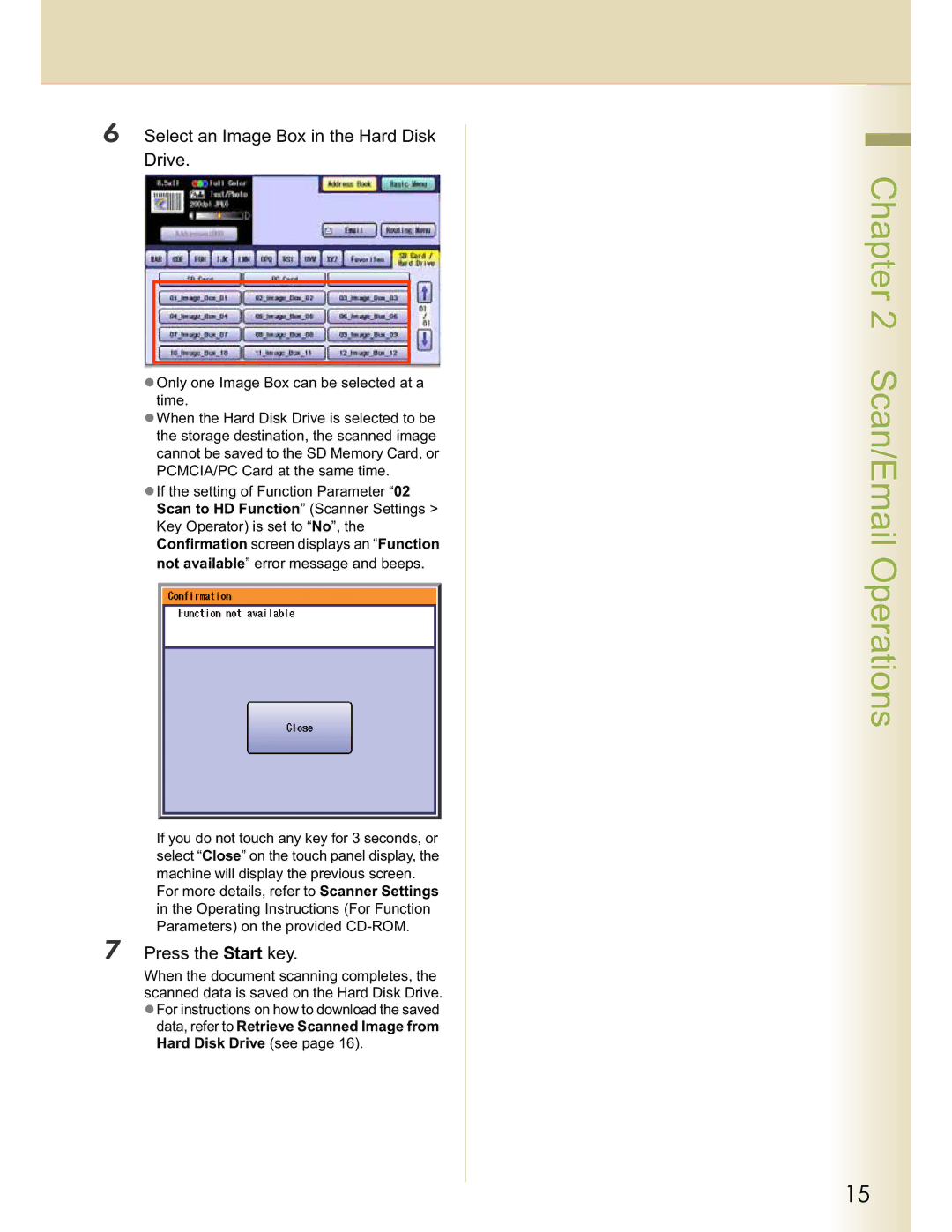 Panasonic DP-C354, DP-C264, DP-C263, DP-C323, DP-C213 manual Select an Image Box in the Hard Disk Drive 