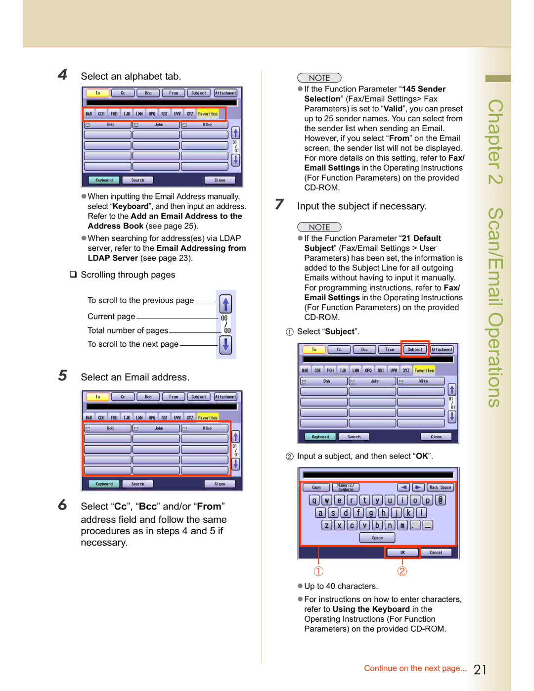 Panasonic DP-C264, DP-C354, DP-C263, DP-C323, DP-C213 manual Input the subject if necessary 