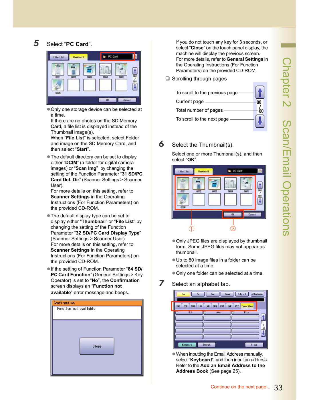 Panasonic DP-C323, DP-C354, DP-C264, DP-C263, DP-C213 manual Select PC Card 