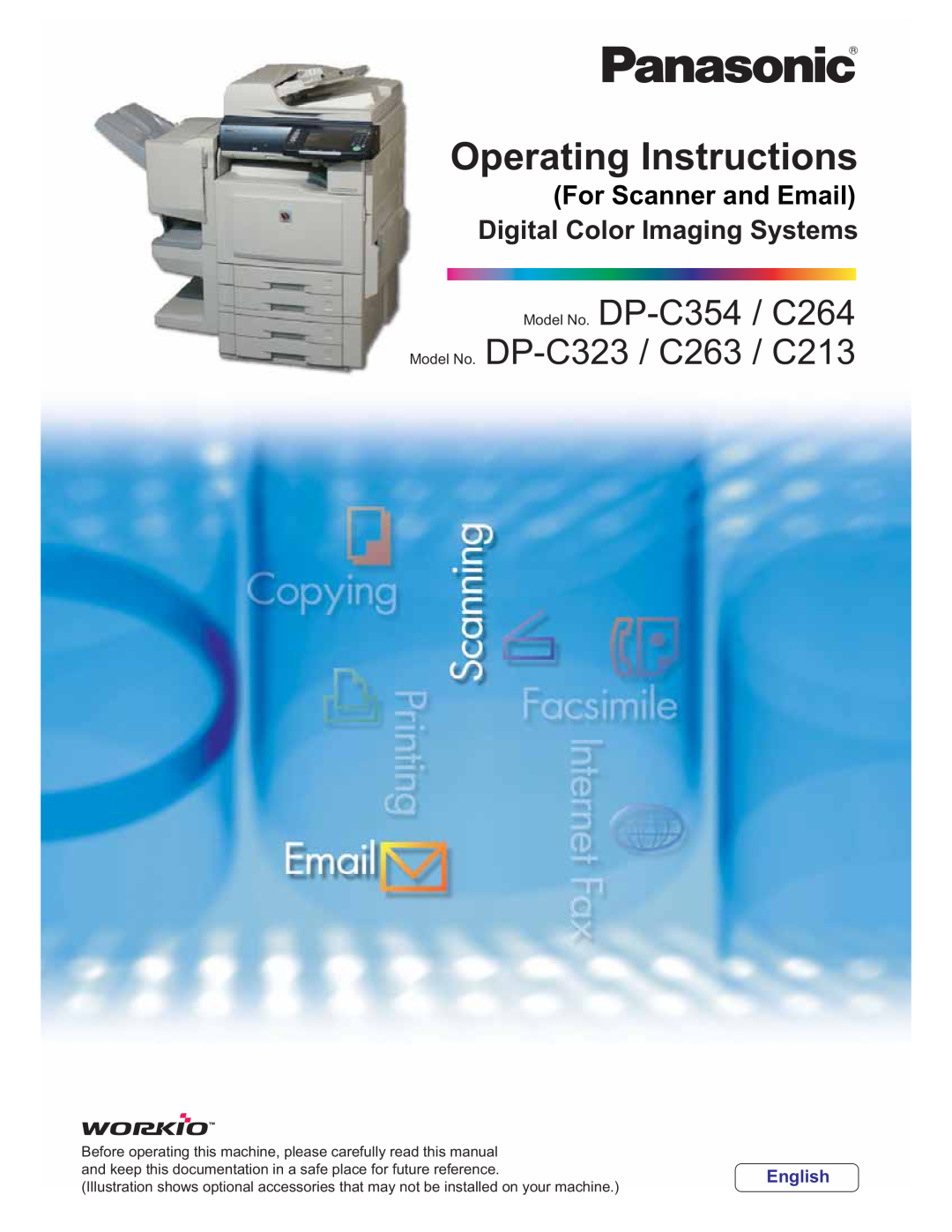 Panasonic DP-C264, DP-C263, DP-C213 manual Operating Instructions, Model No. DP-C354 / C264 Model No. DP-C323 / C263 / C213 