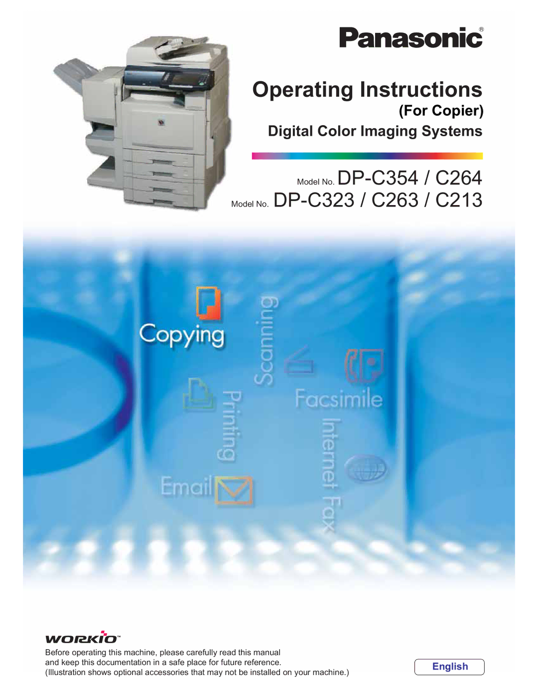 Panasonic DP-C323, DP-C354, C263, C213, C264 manual Operating Instructions 