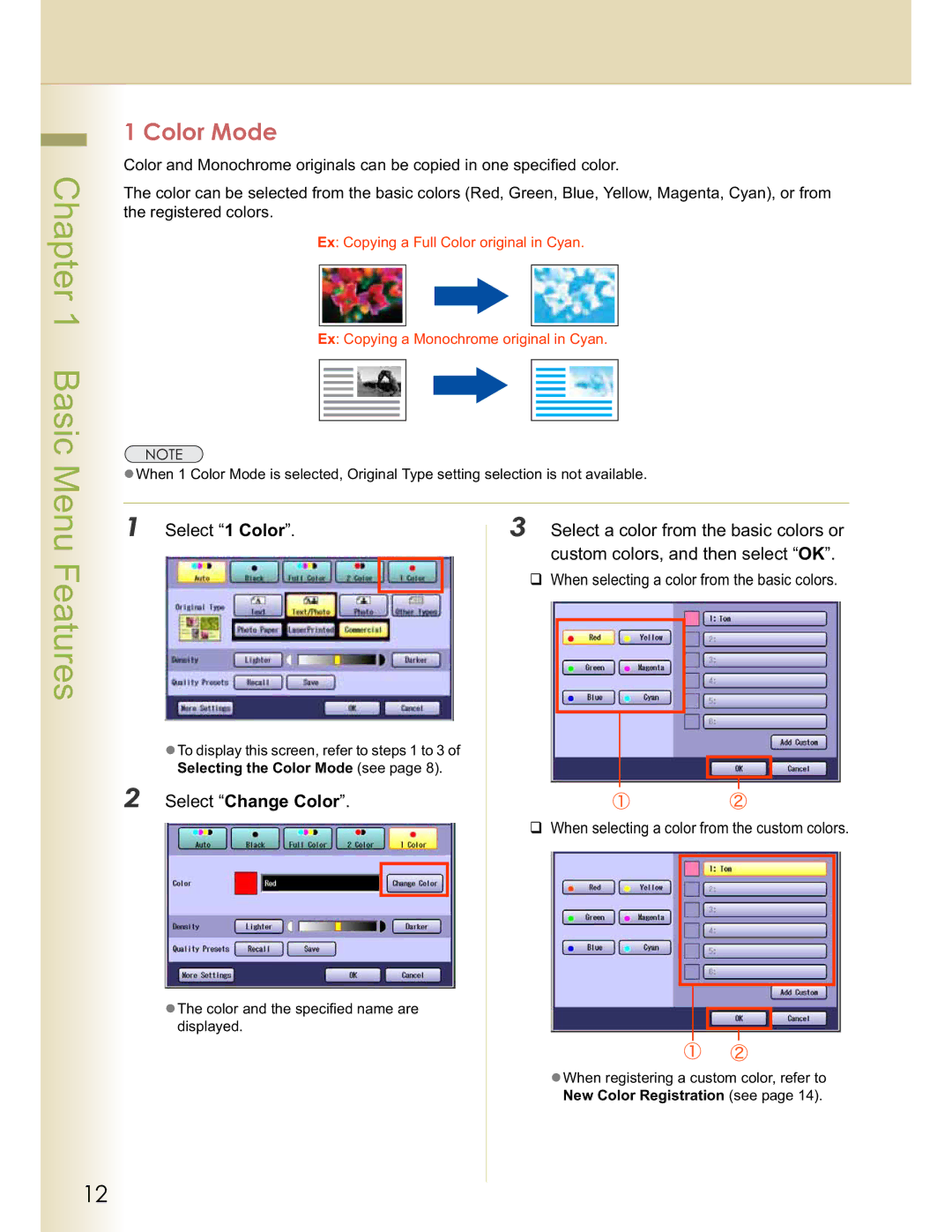 Panasonic C263, DP-C354, DP-C323, C213, C264 manual Basic Menu Features 