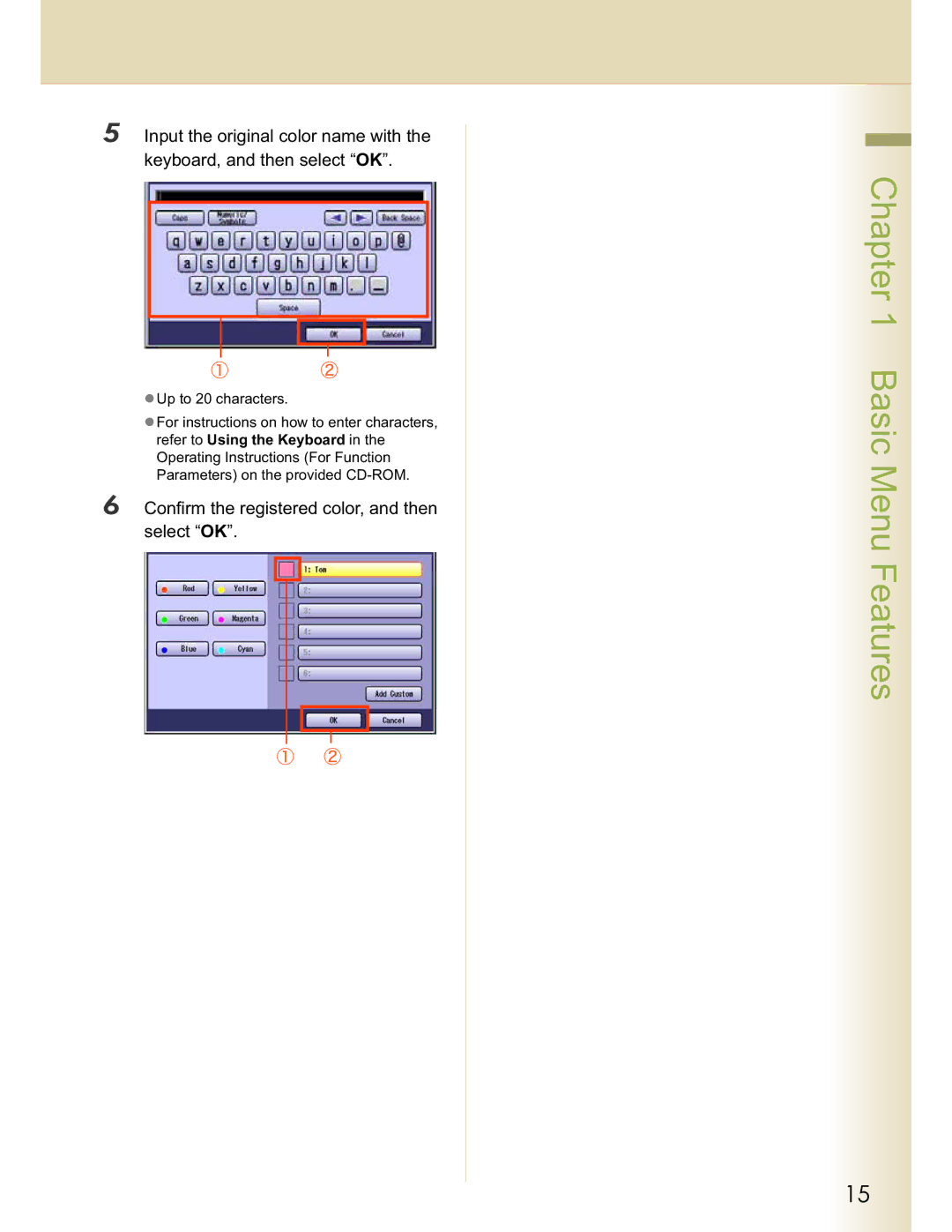 Panasonic DP-C354, DP-C323, C263, C213, C264 manual Confirm the registered color, and then select OK 