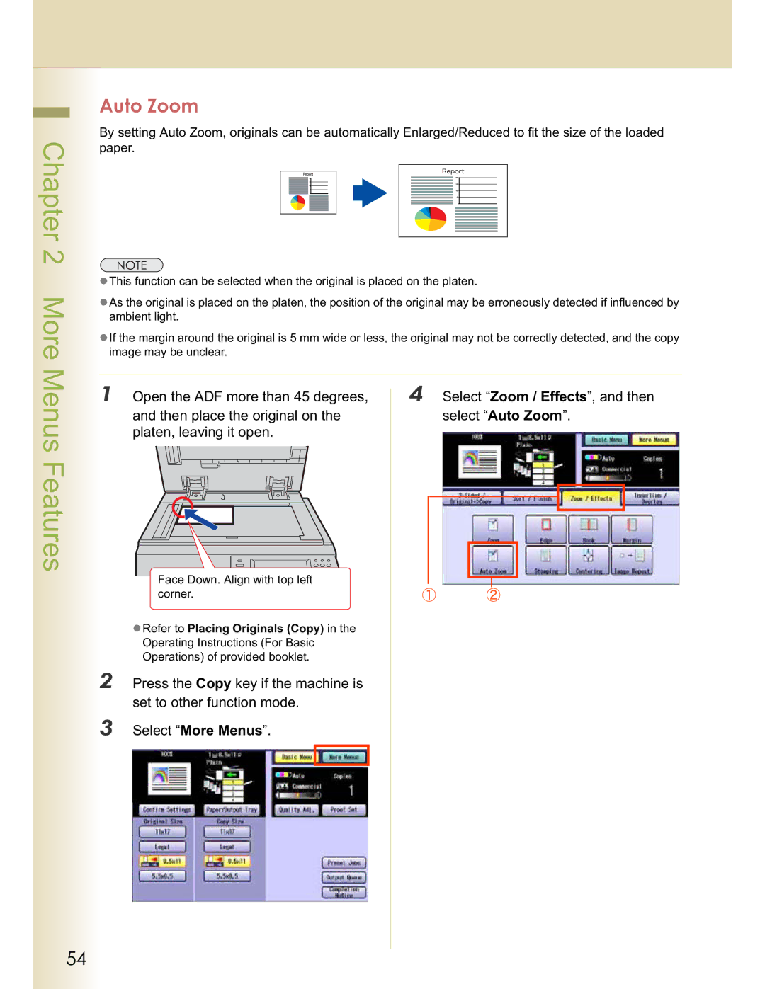 Panasonic C264, DP-C354, DP-C323, C263, C213 manual Auto Zoom 