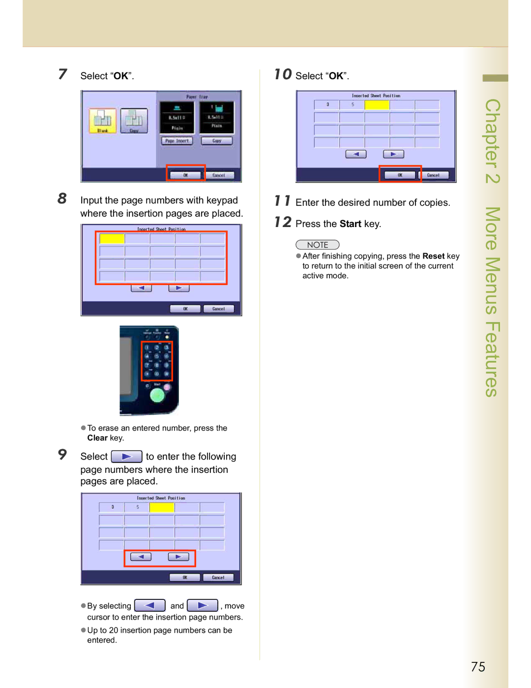 Panasonic DP-C354, DP-C323, C263, C213, C264 manual To erase an entered number, press the Clear key 