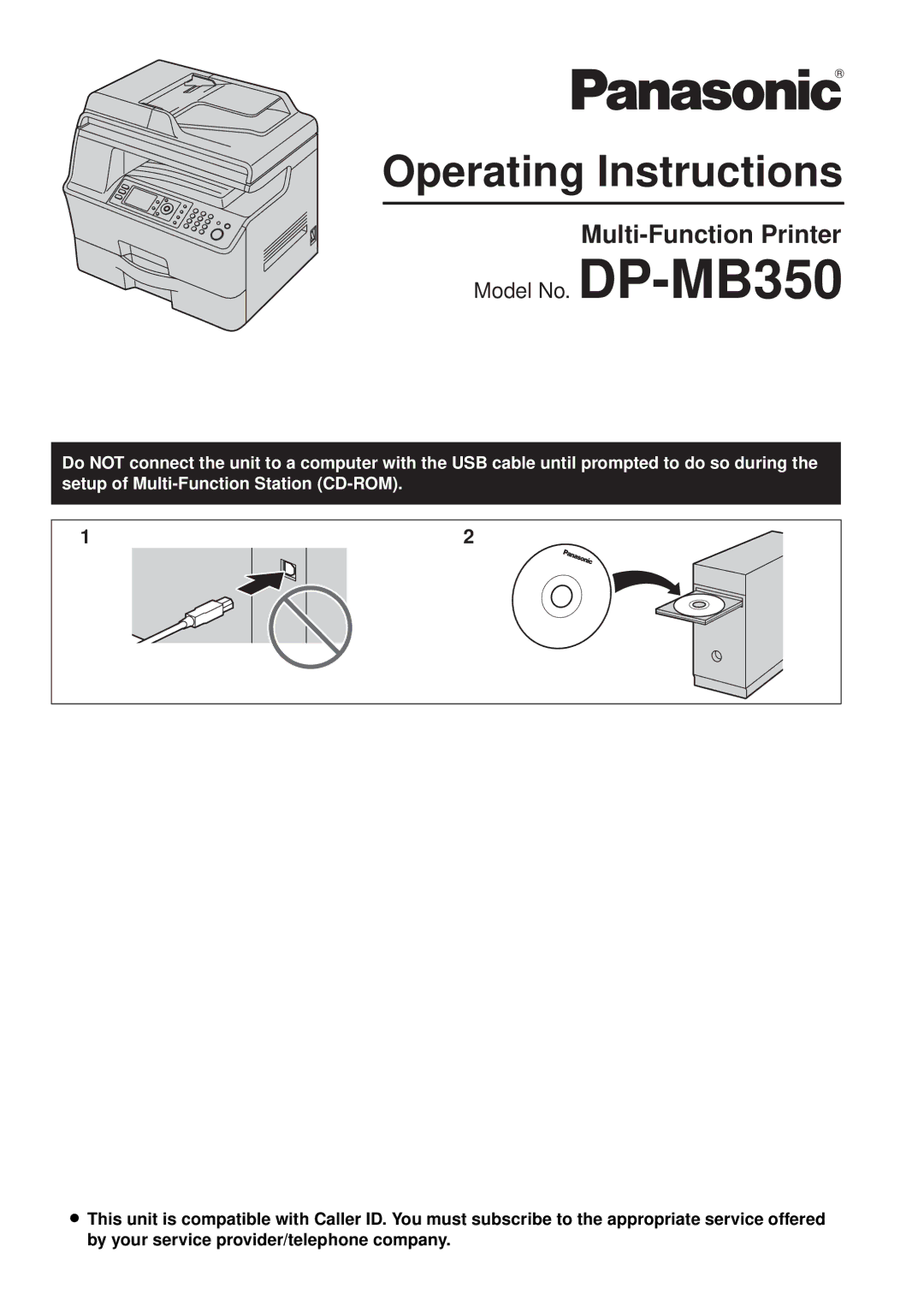 Panasonic DP-MB350 manual Operating Instructions 