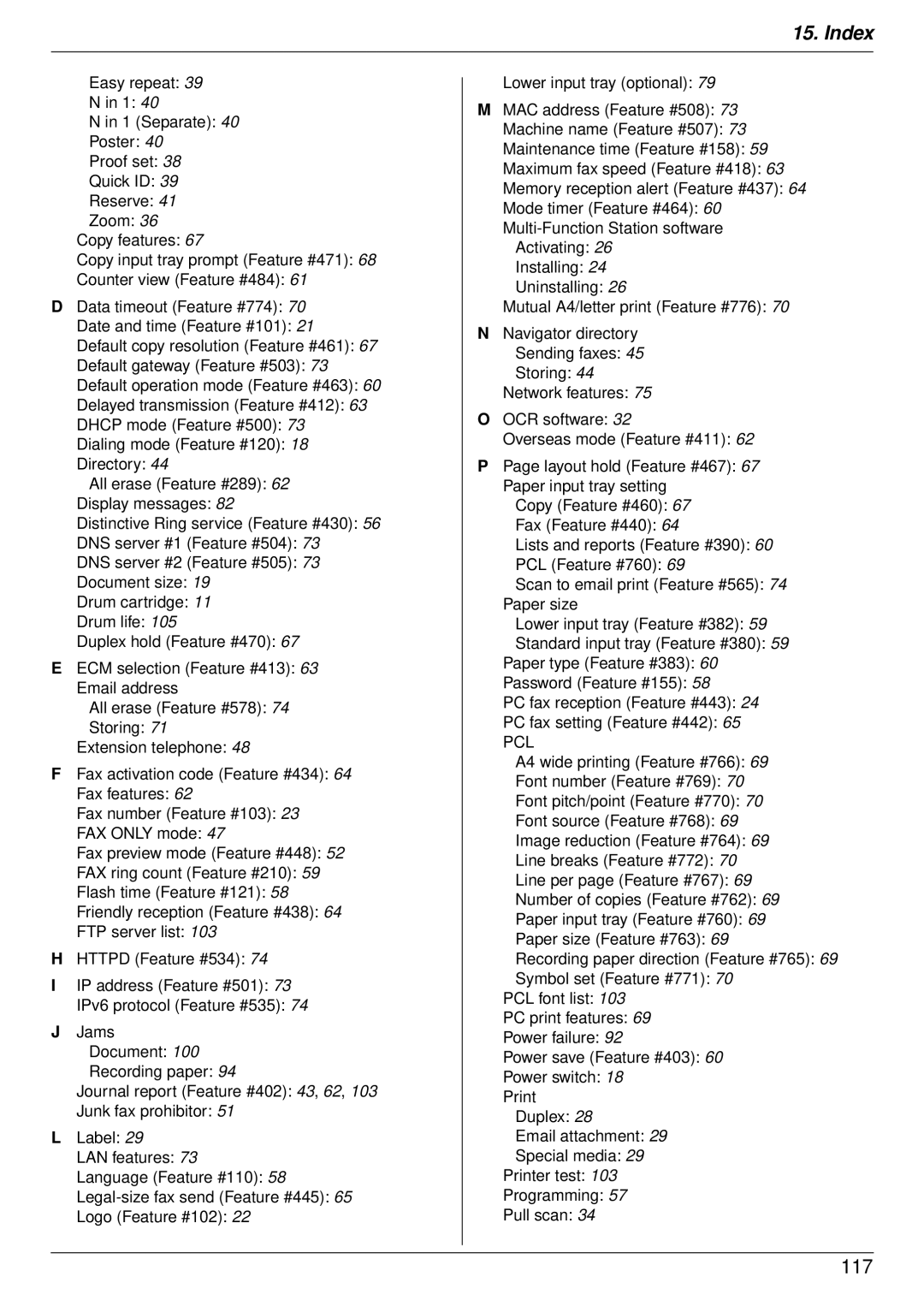 Panasonic DP-MB350 manual 117 