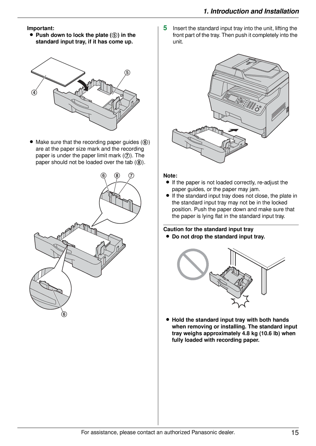 Panasonic DP-MB350 manual Introduction and Installation 