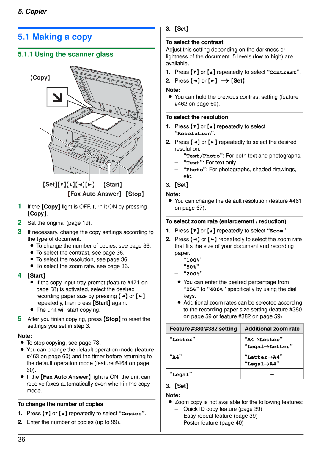 Panasonic DP-MB350 manual Making a copy 