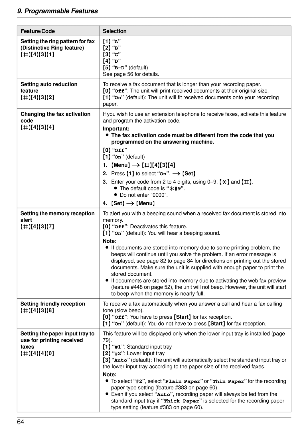 Panasonic DP-MB350 manual To beep when the memory is nearly full, Type setting feature #383 on 