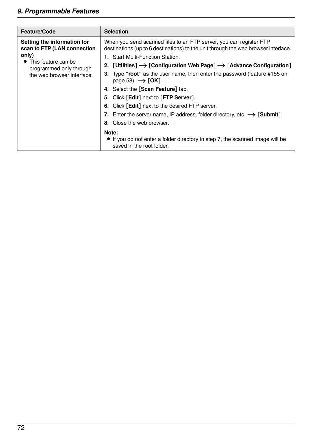 Panasonic DP-MB350 manual Programmable Features 