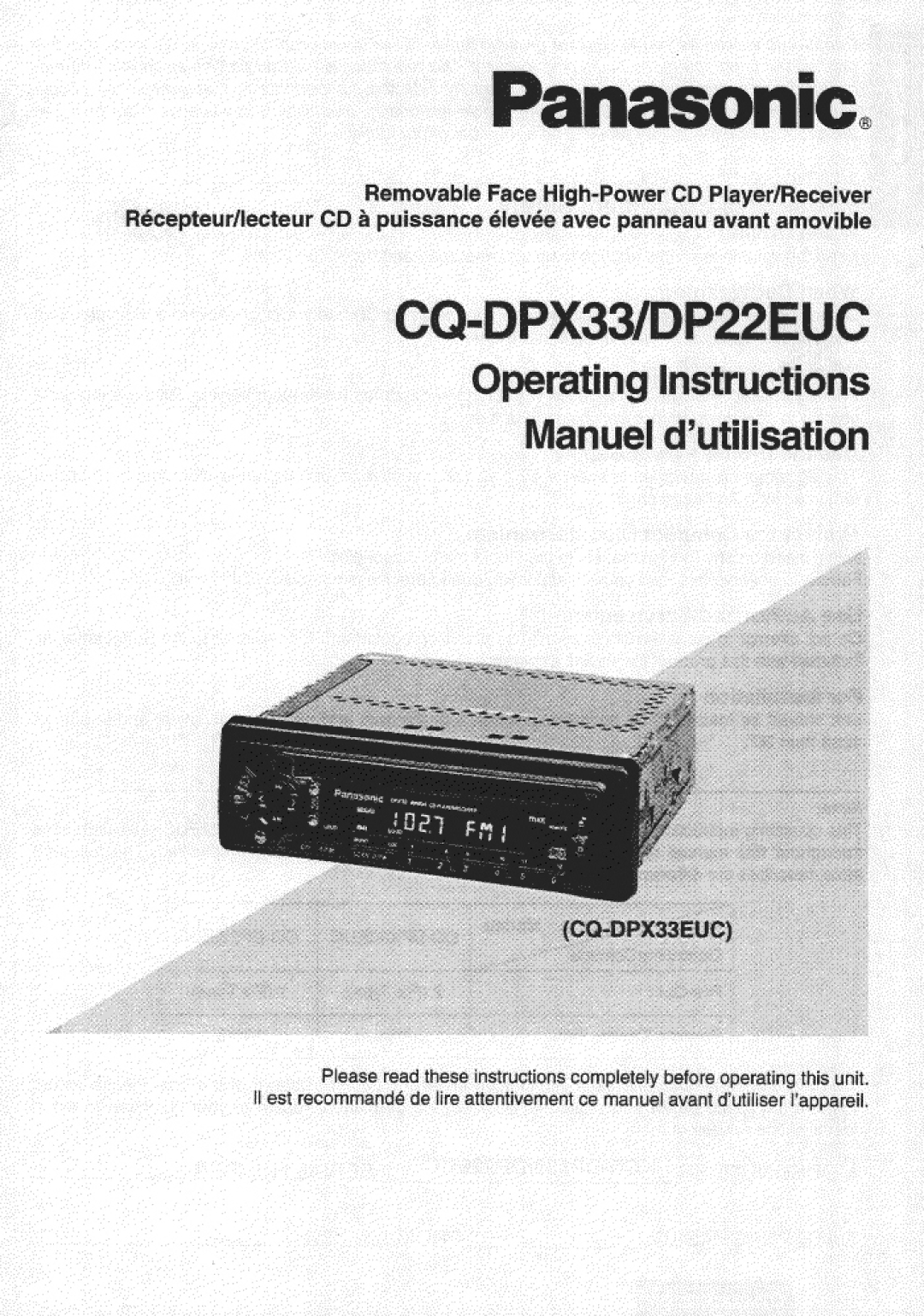 Panasonic DP22EUC manual 