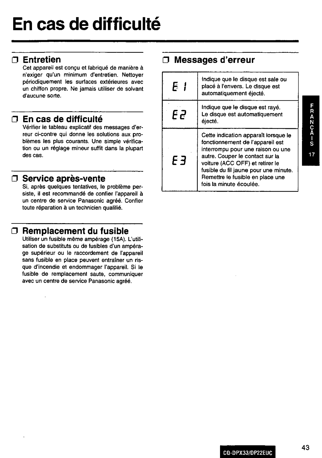 Panasonic DP22EUC manual