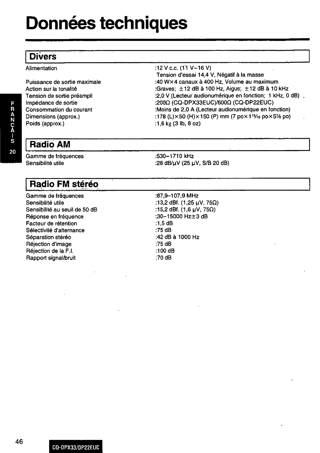 Panasonic DP22EUC manual