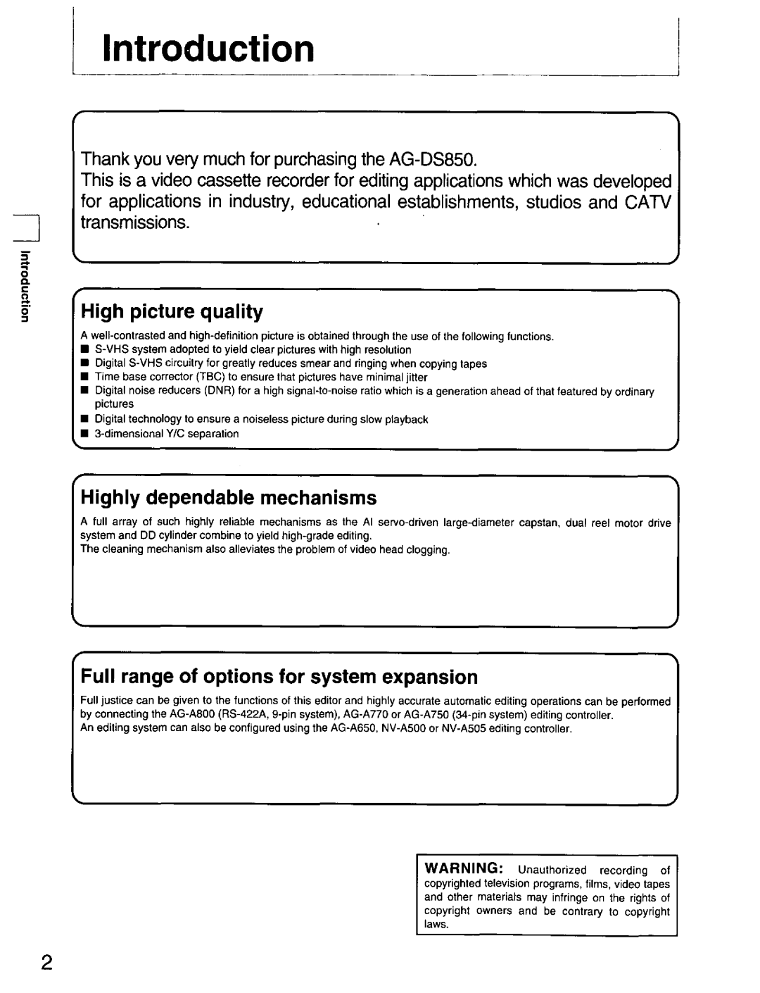 Panasonic DS850 manual 