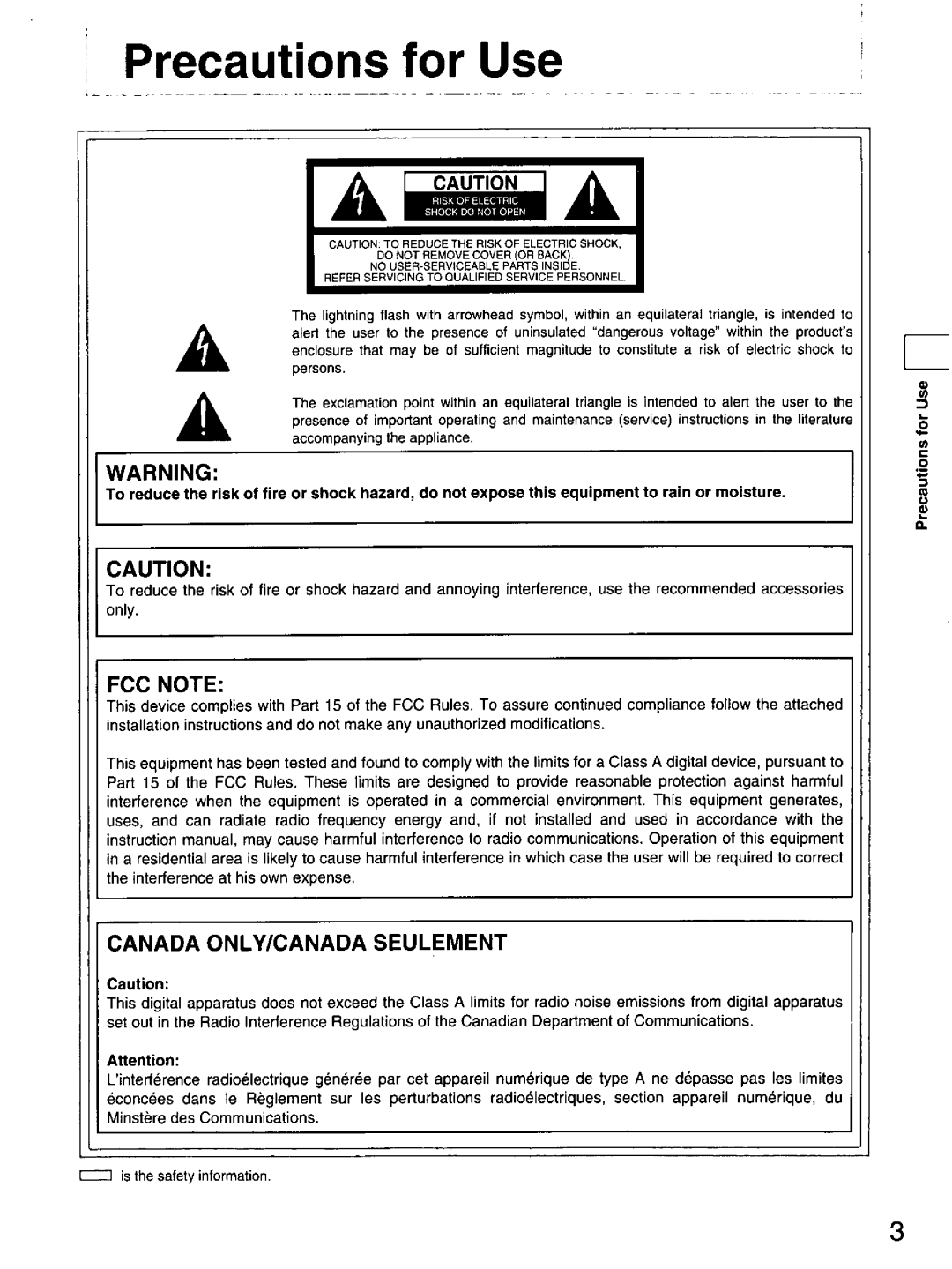 Panasonic DS850 manual 