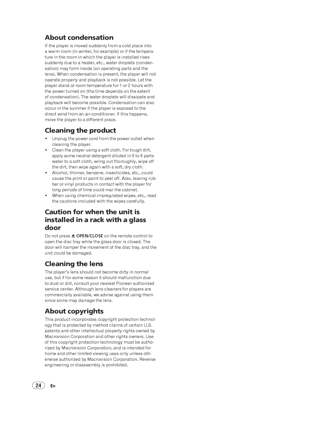 Panasonic DV-220KV-K, DV-120K-K manual About condensation, Cleaning the product, Cleaning the lens, About copyrights 