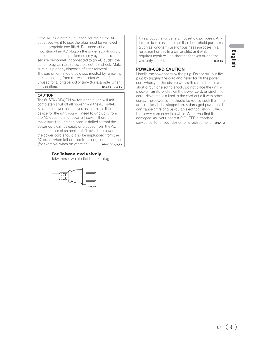 Panasonic DV-120K-K, DV-220KV-K manual English, For Taiwan exclusively 