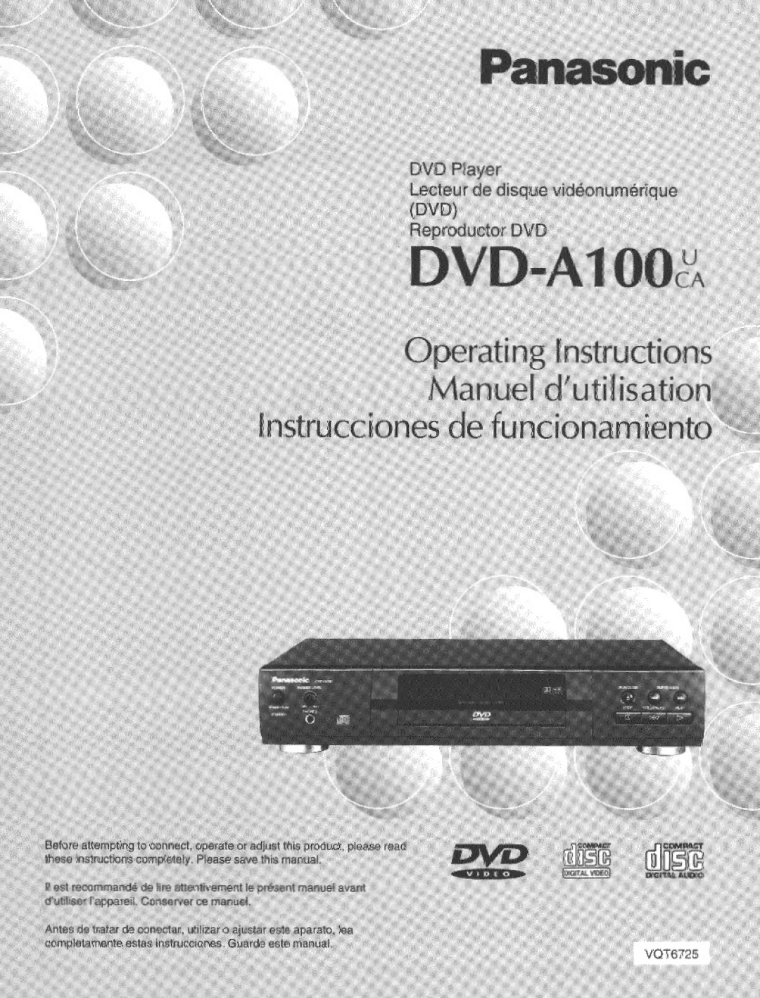 Panasonic DVD-A100 u CA manual 