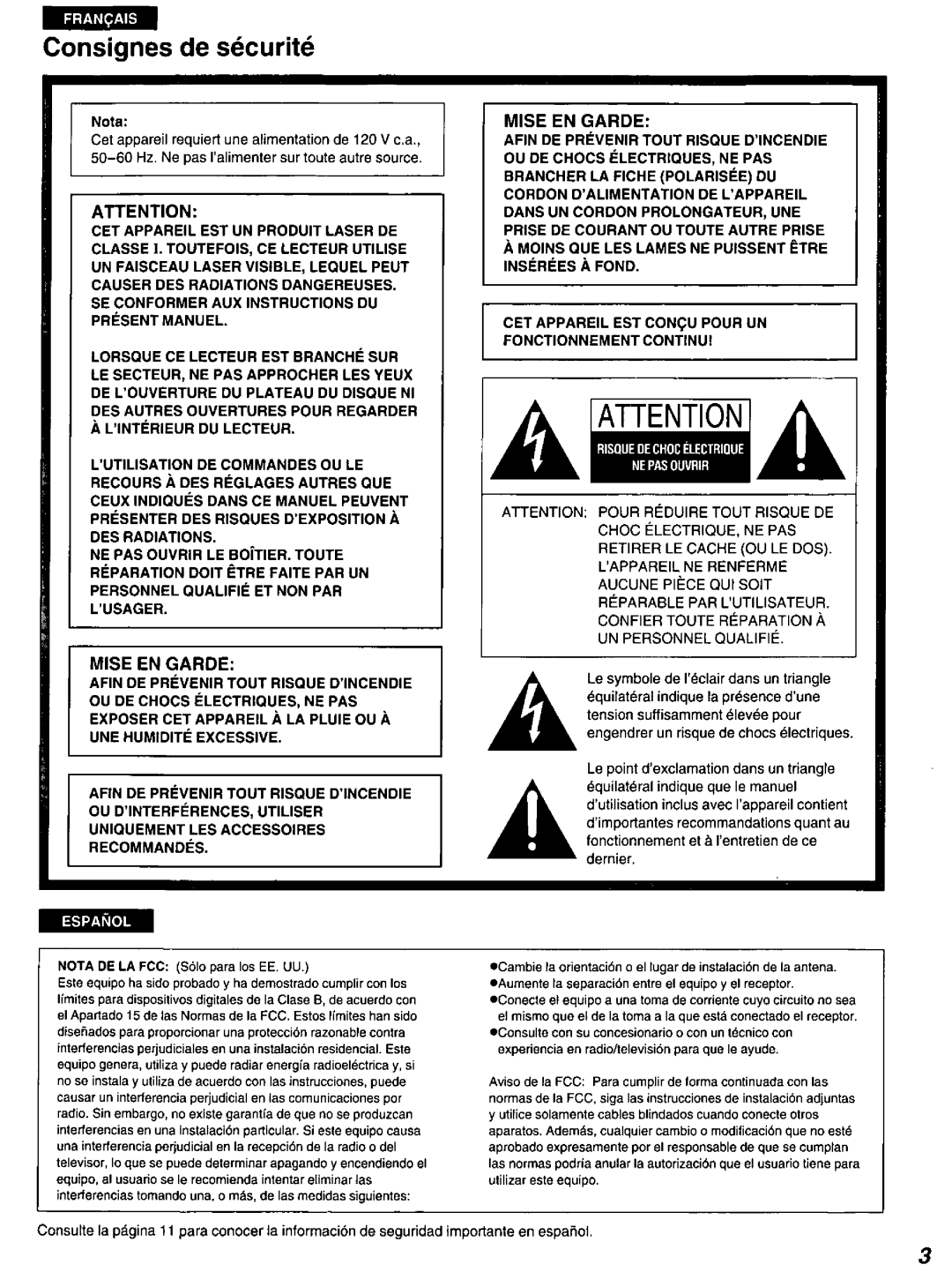 Panasonic DVD-A100 u CA manual 