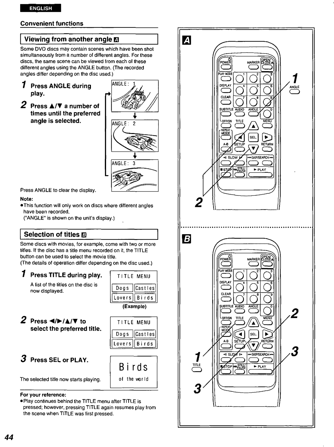 Panasonic DVD-A100 u CA manual 