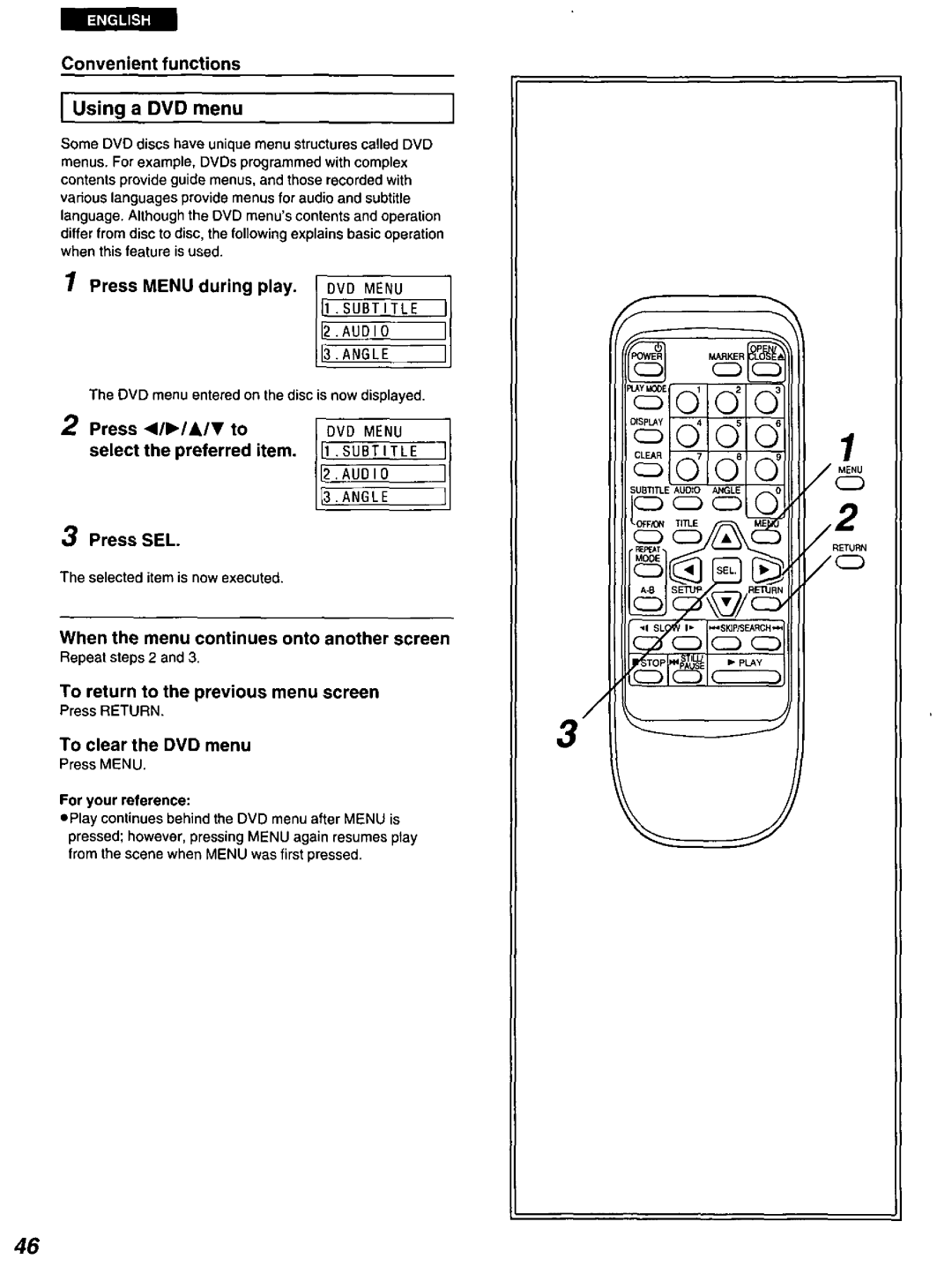 Panasonic DVD-A100 u CA manual 