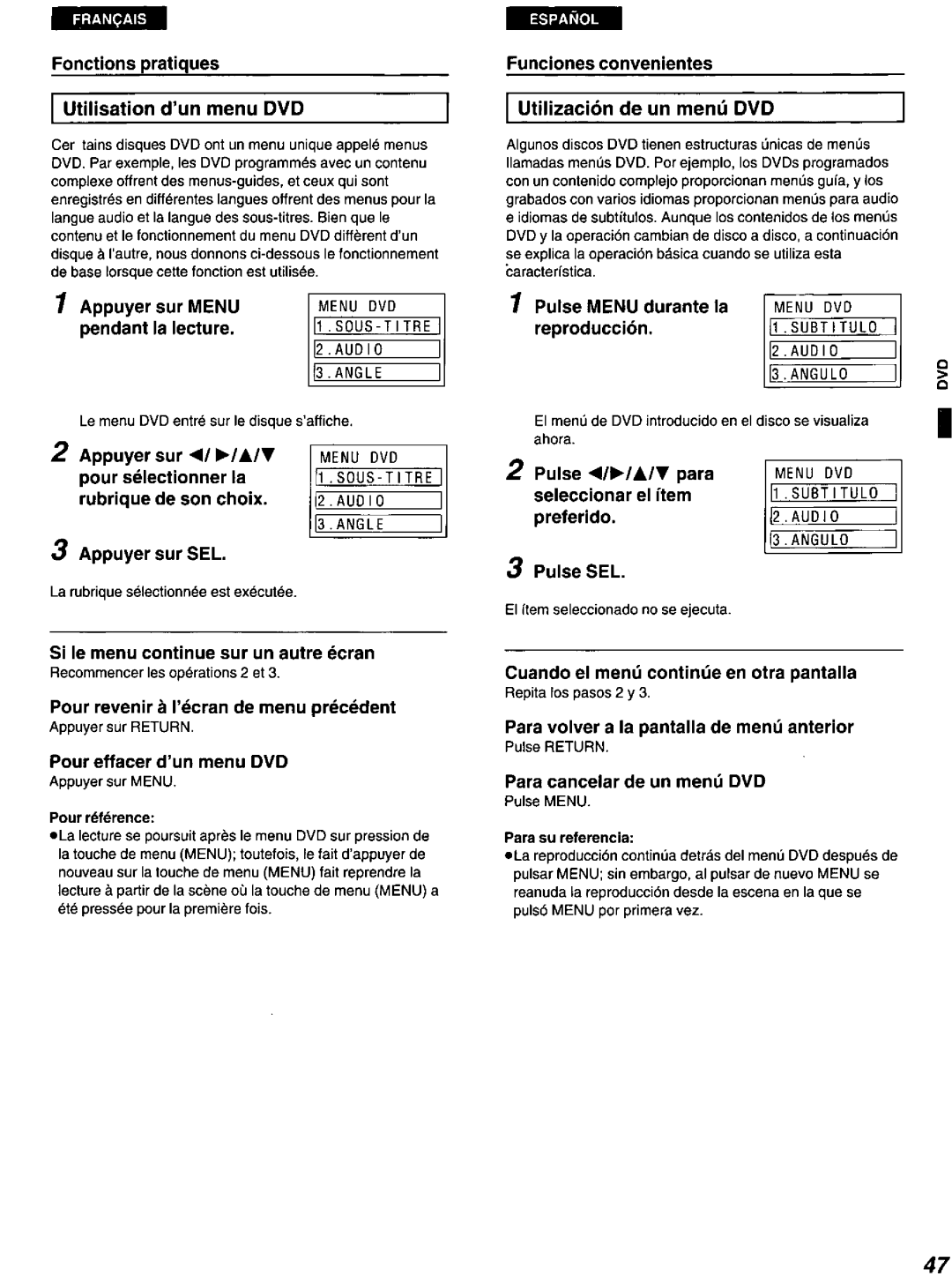 Panasonic DVD-A100 u CA manual 