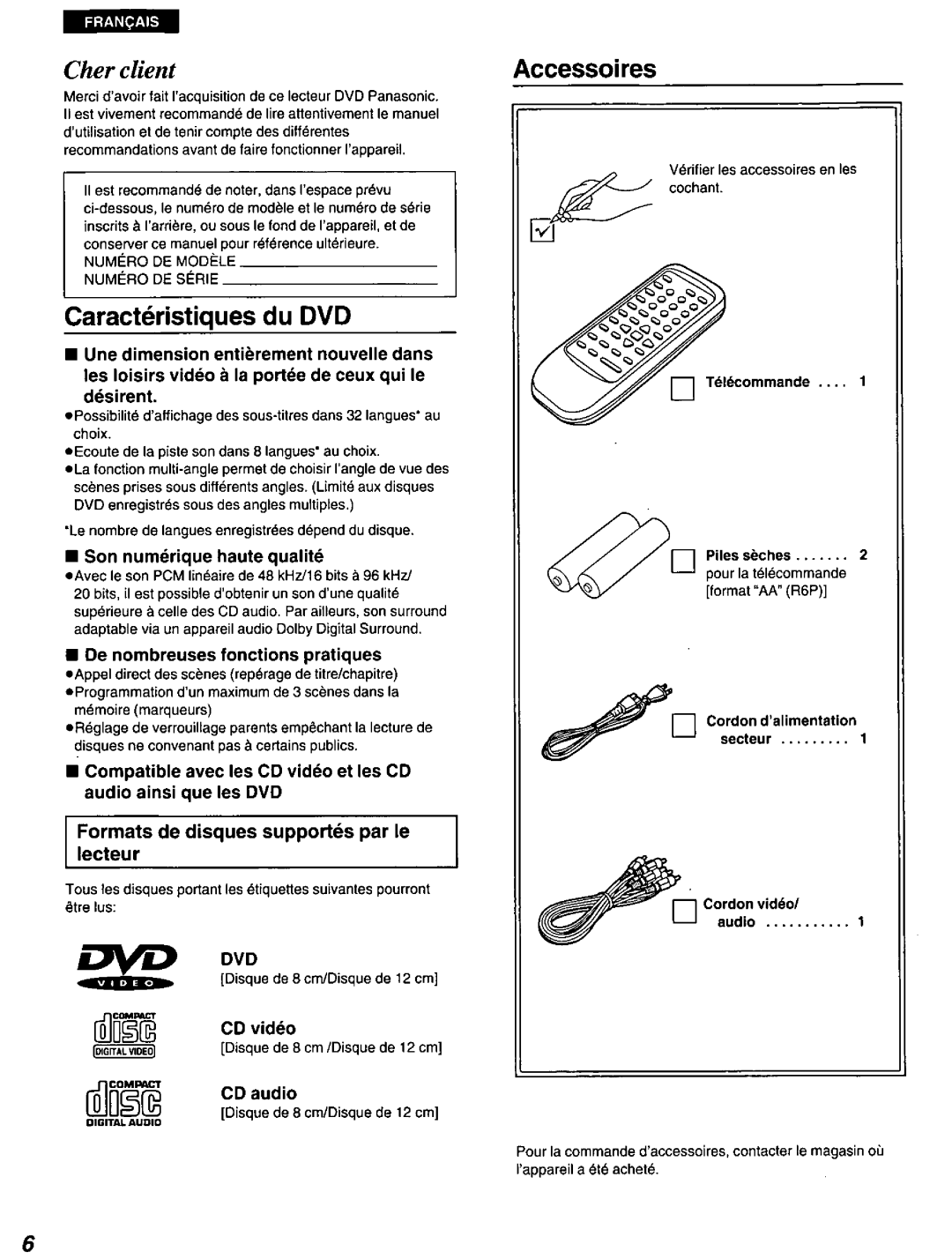 Panasonic DVD-A100 u CA manual 