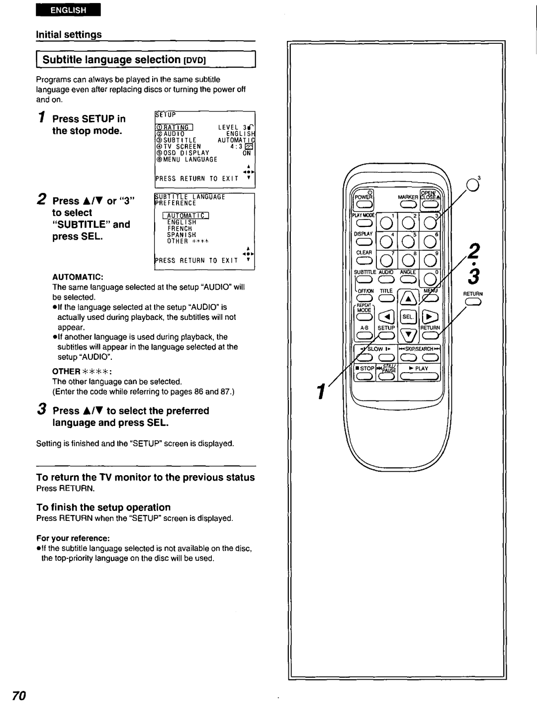 Panasonic DVD-A100 u CA manual 