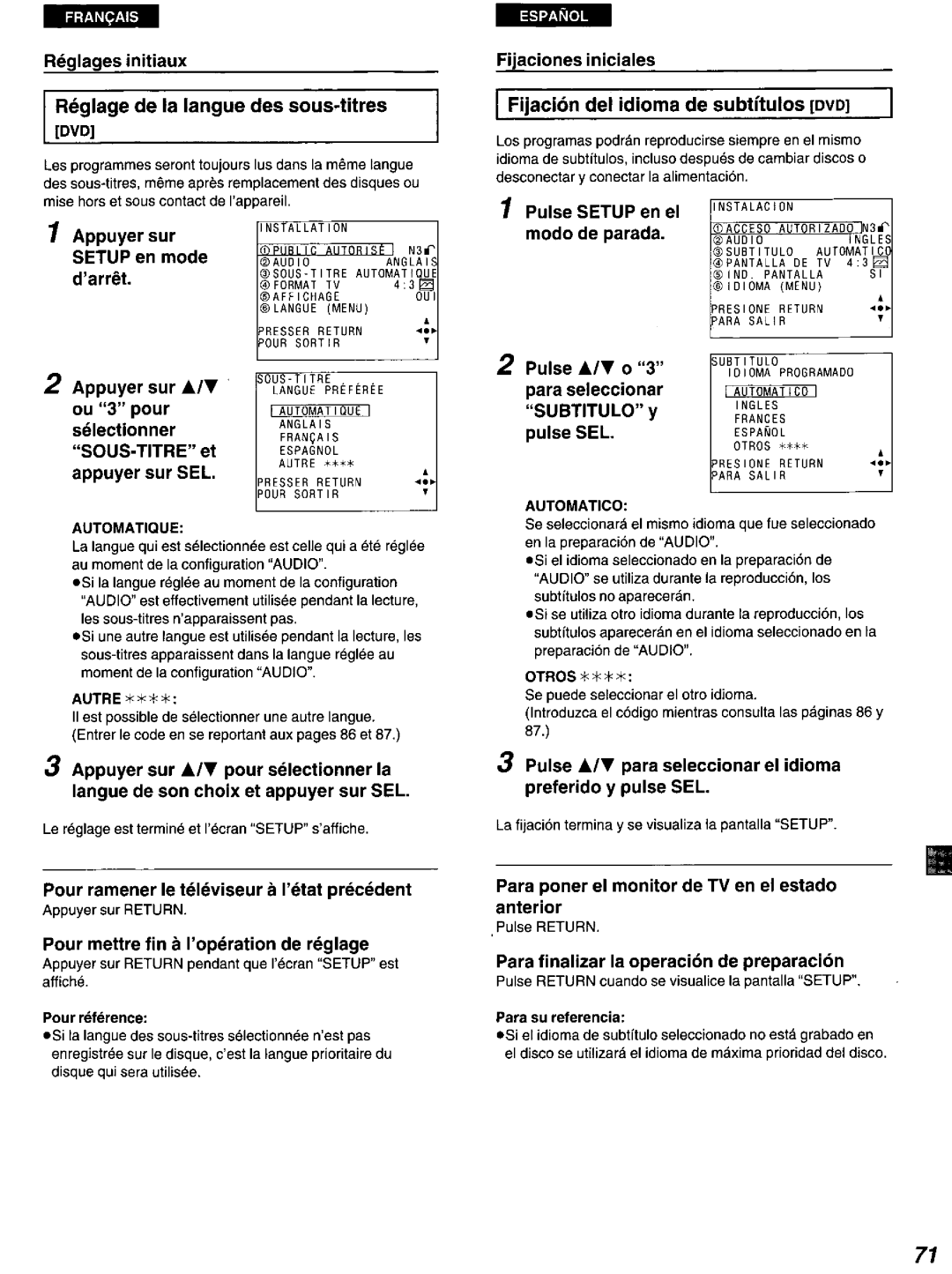 Panasonic DVD-A100 u CA manual 