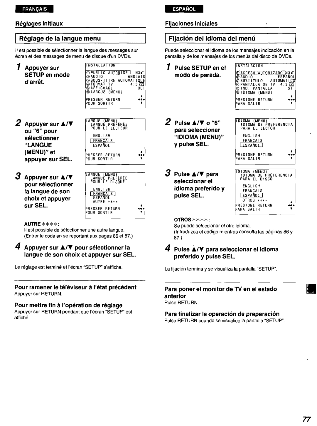 Panasonic DVD-A100 u CA manual 