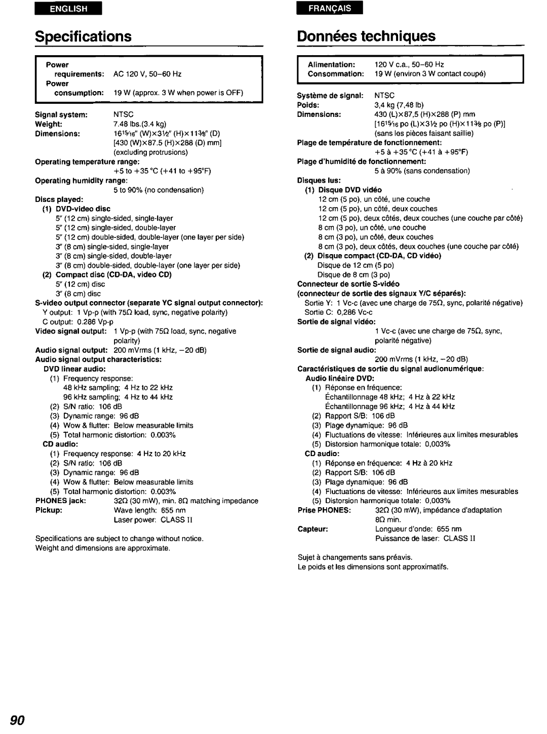 Panasonic DVD-A100 u CA manual 