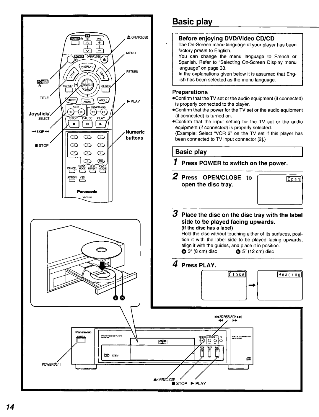 Panasonic DVD-A320U manual 