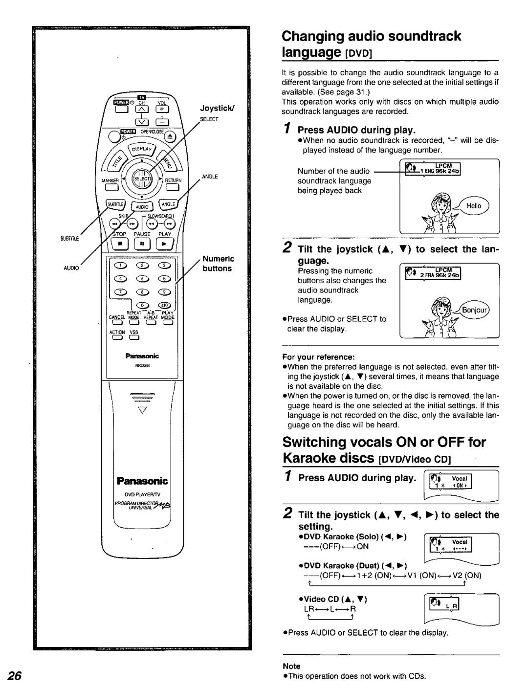 Panasonic DVD-A320U manual 