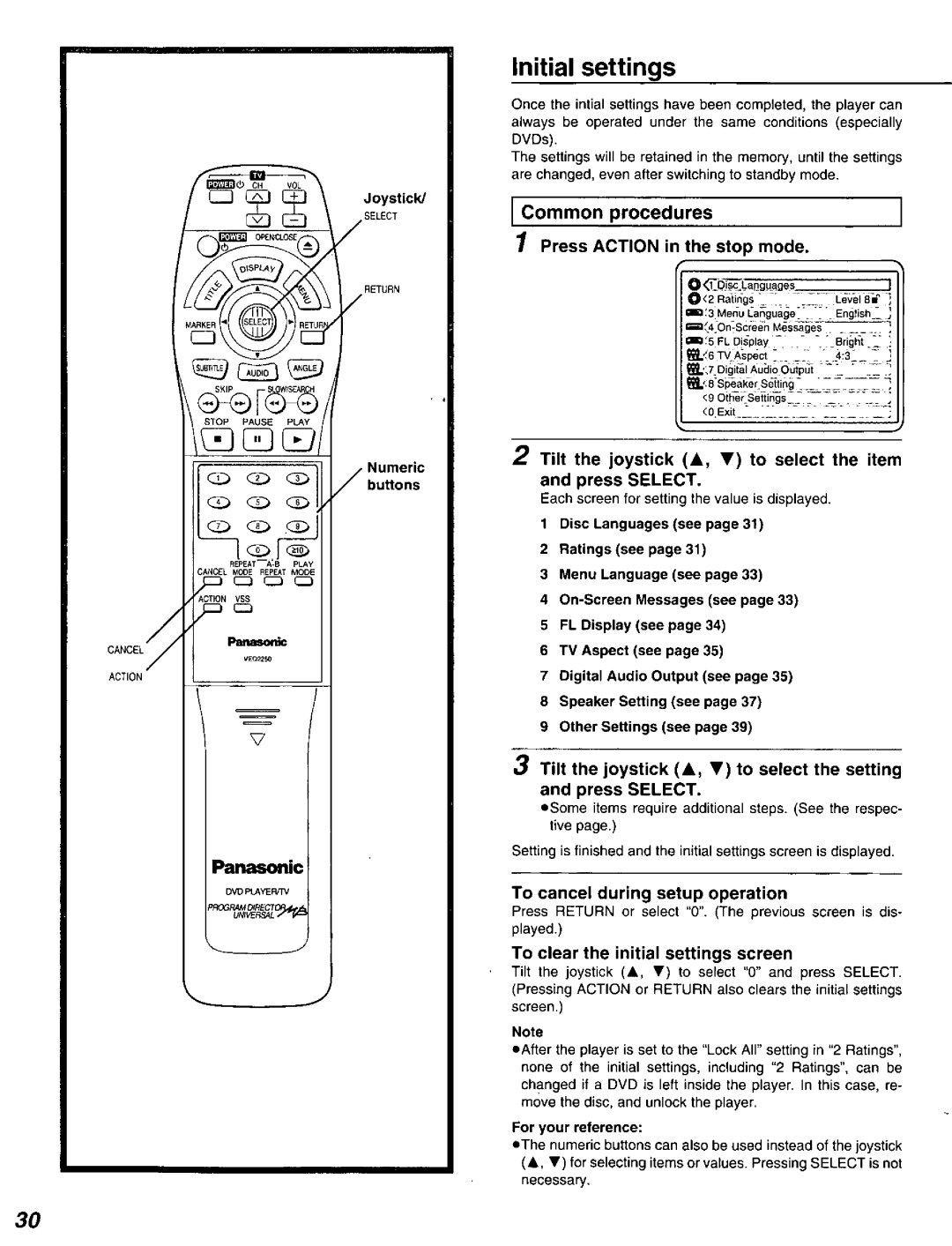 Panasonic DVD-A320U manual 