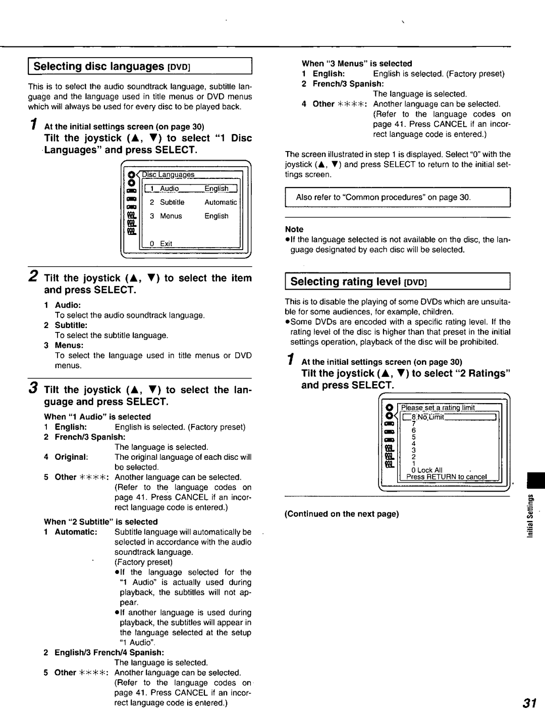 Panasonic DVD-A320U manual 