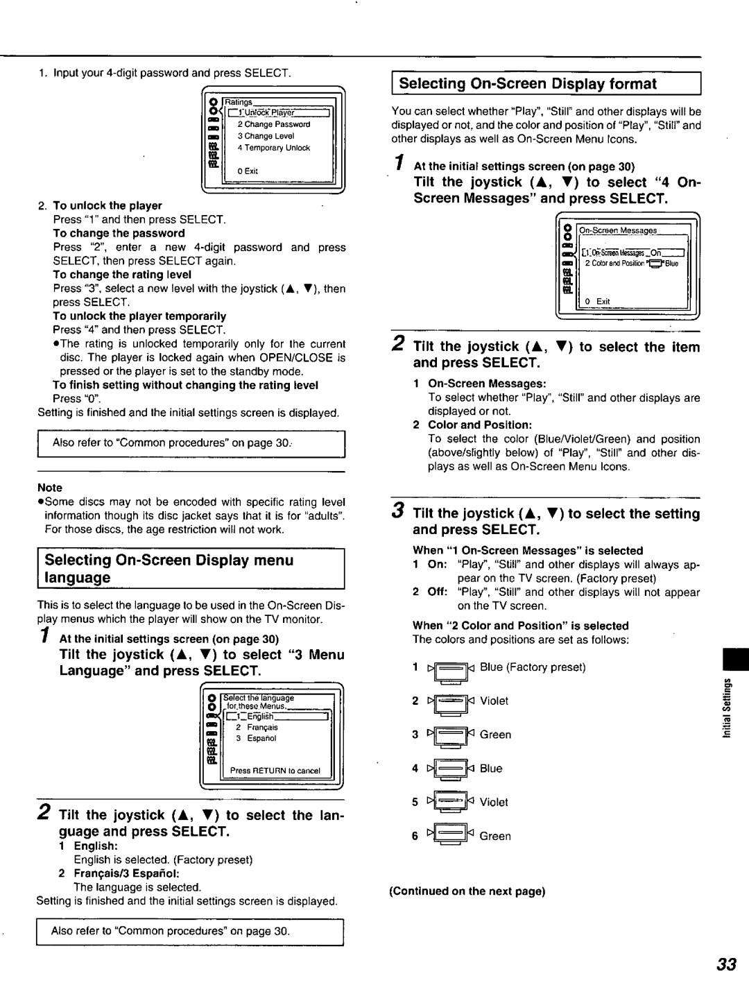 Panasonic DVD-A320U manual 