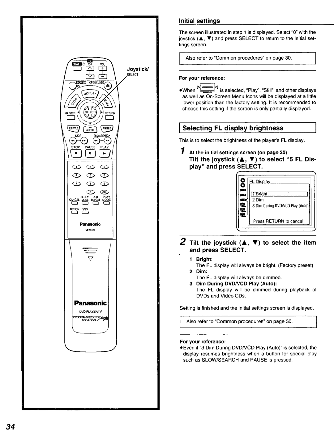 Panasonic DVD-A320U manual 