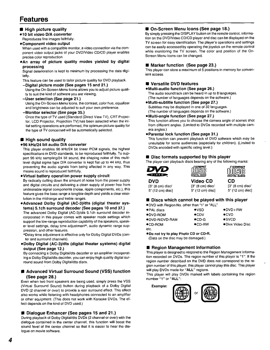 Panasonic DVD-A320U manual 