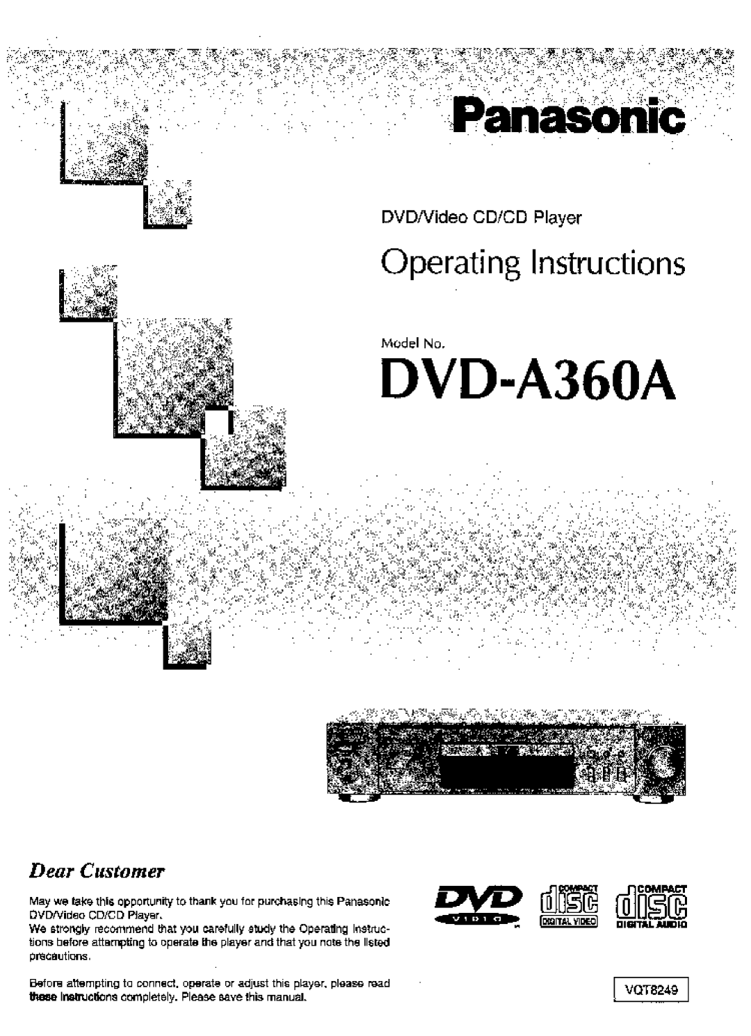 Panasonic DVD-A360A manual 