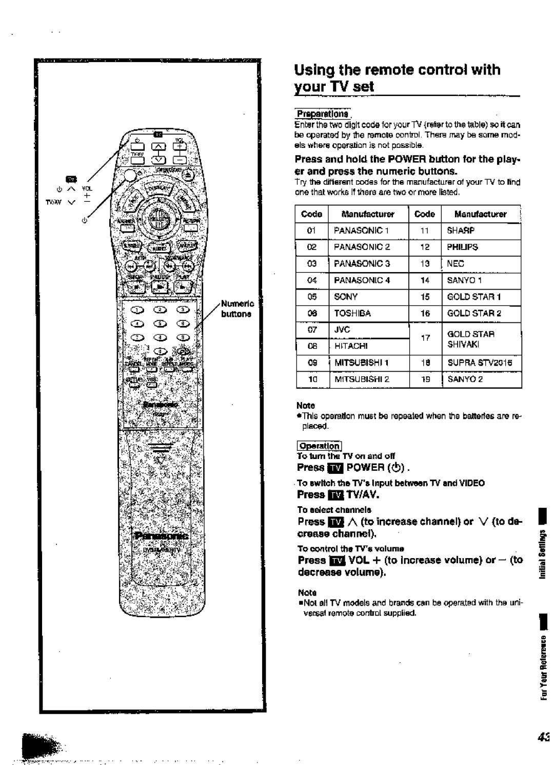 Panasonic DVD-A360A manual 